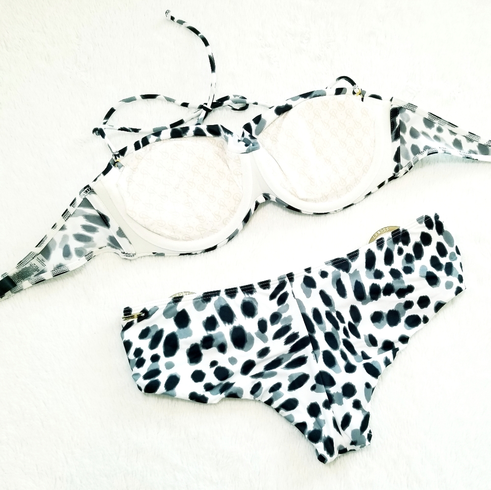 Victoria's Secret Vintage Low Rise Hipster Bandeau Top Two Piece Bikini Set NWT - Picture 8 of 16